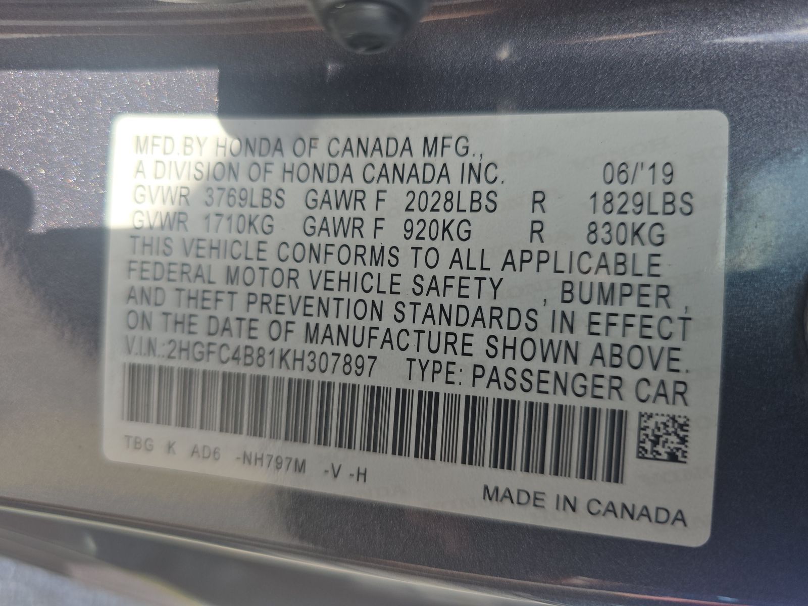 2019 Honda Civic Sport FWD