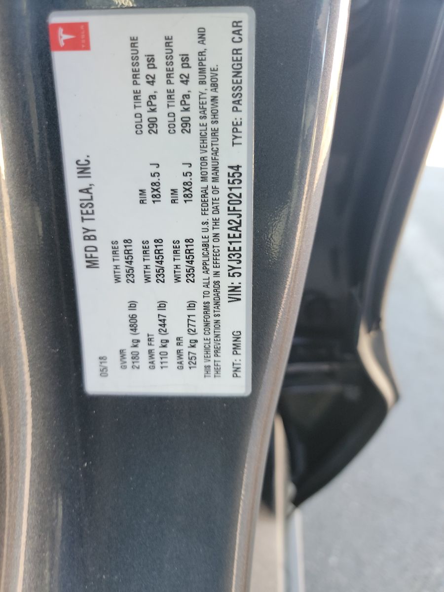 2018 Tesla Model 3 Long Range FWD