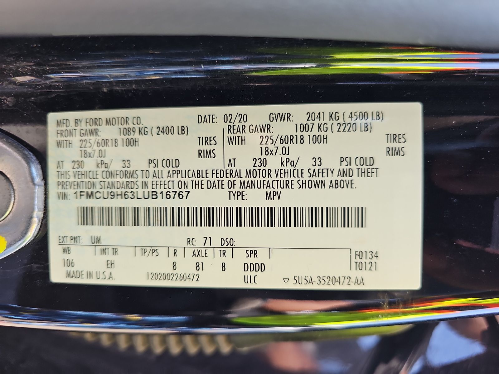 2020 Ford Escape SEL AWD