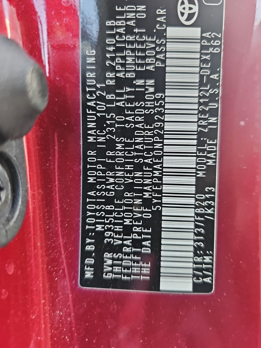 2022 Toyota Corolla LE FWD