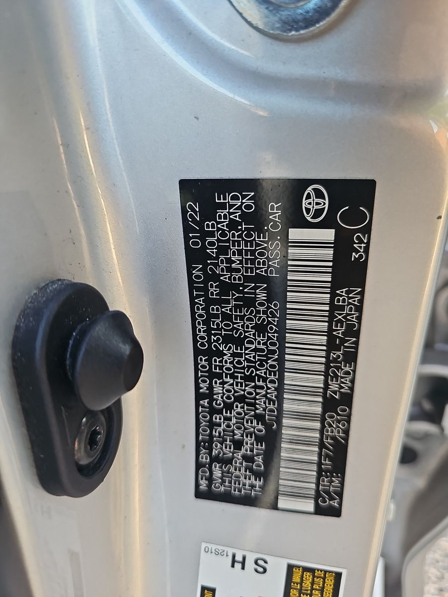 2022 Toyota Corolla Hybrid LE FWD