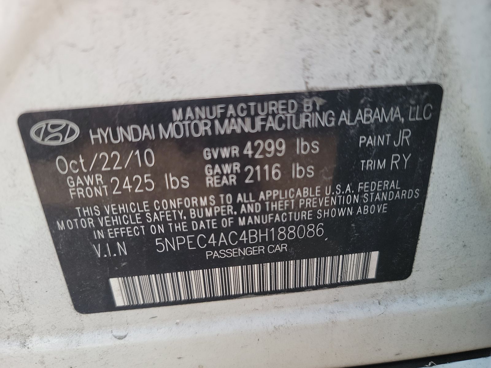 2011 Hyundai Sonata SE FWD