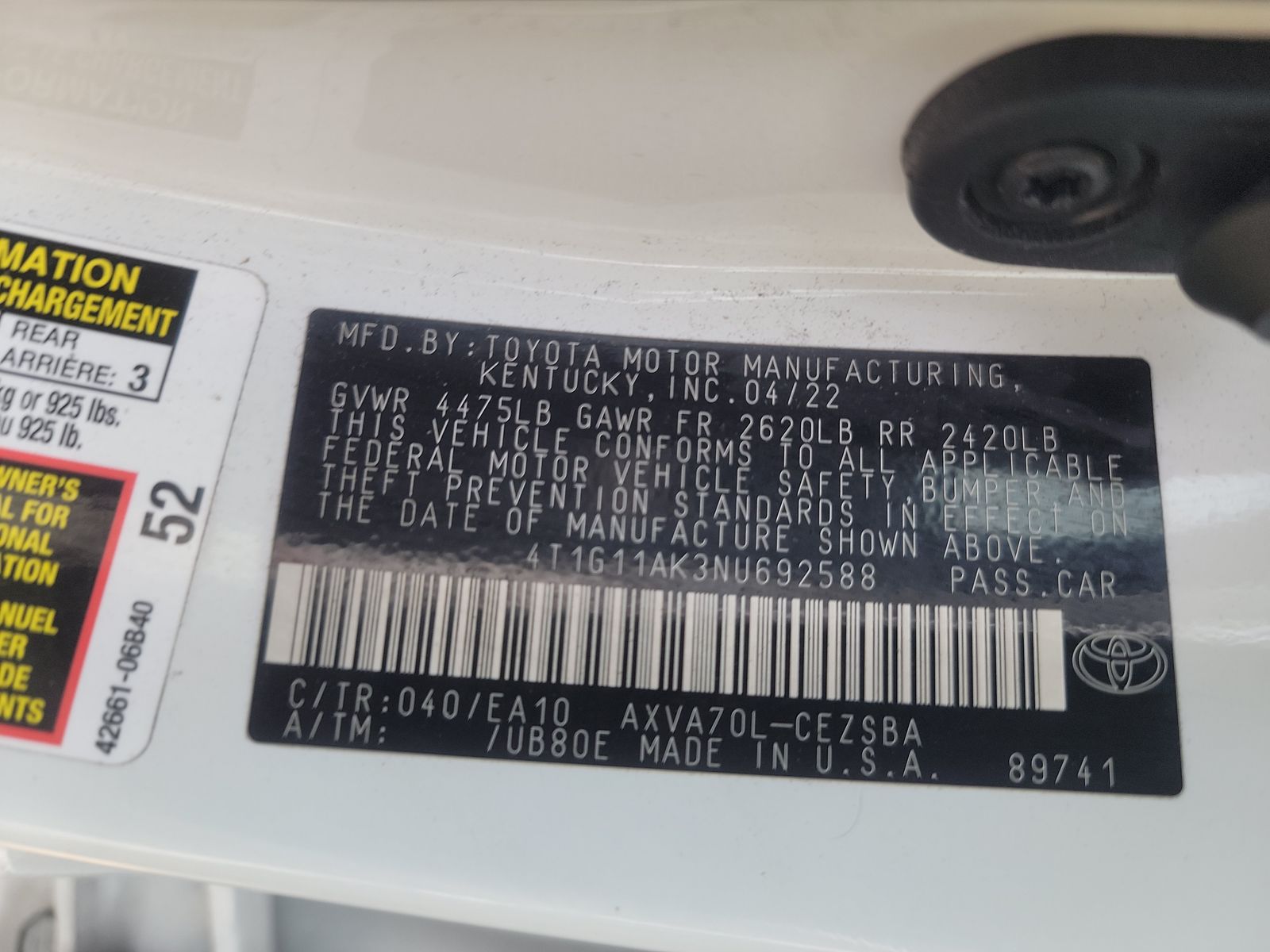 2022 Toyota Camry SE FWD