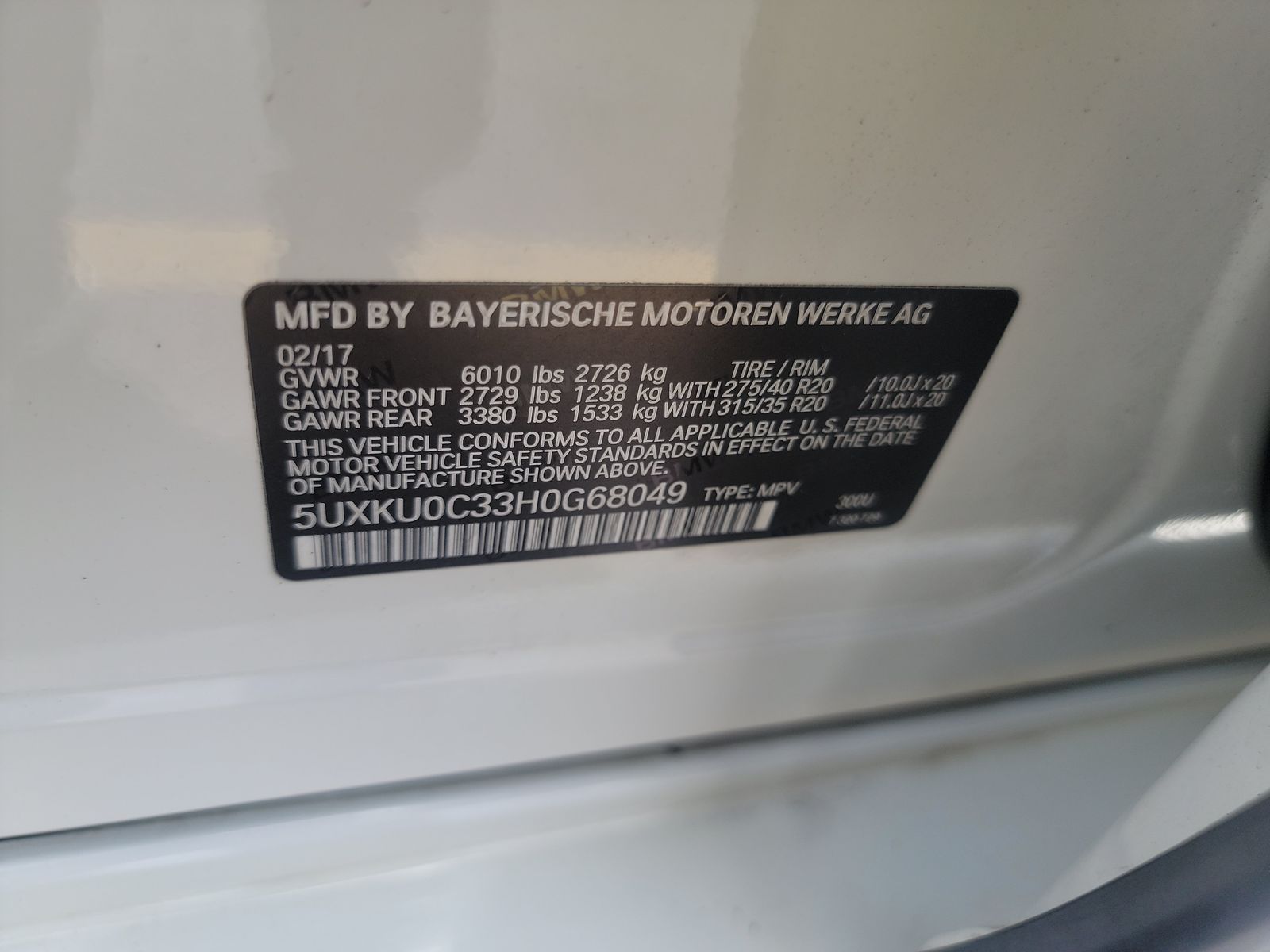 2017 BMW X6 sDrive35i RWD