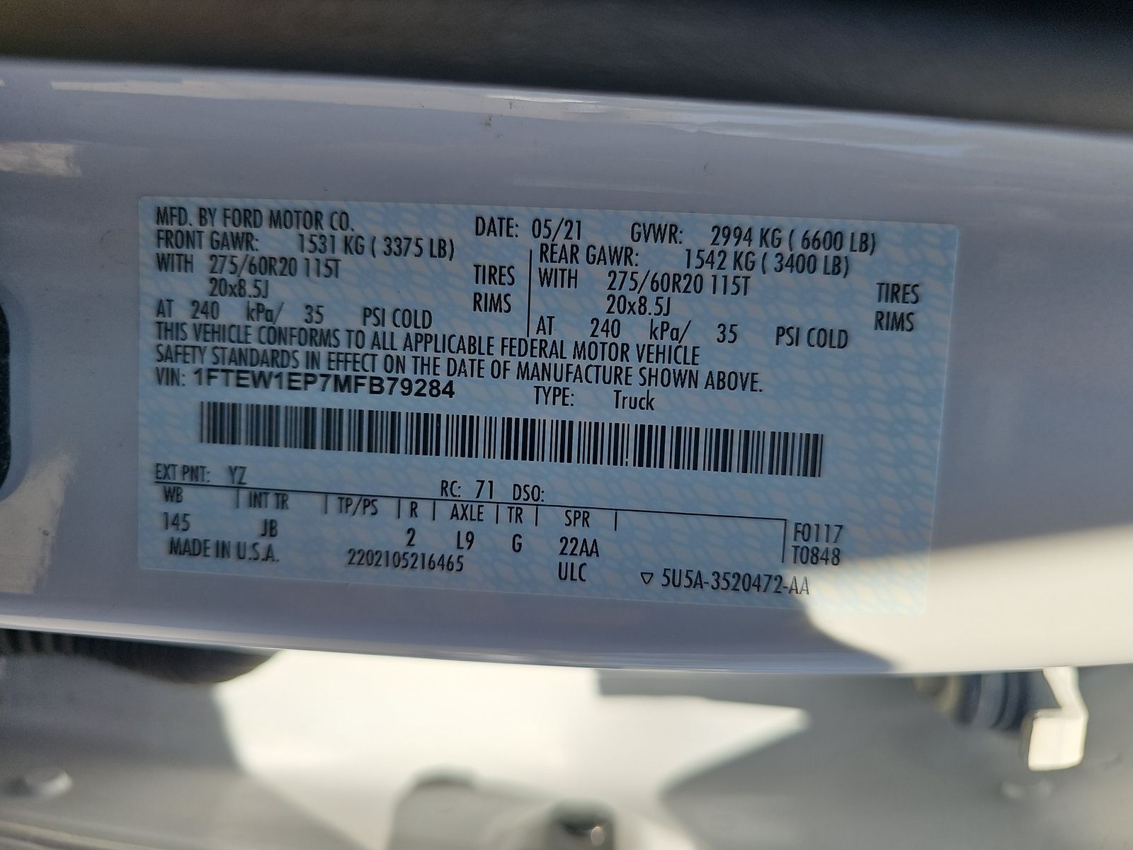 2021 Ford F-150 XL AWD