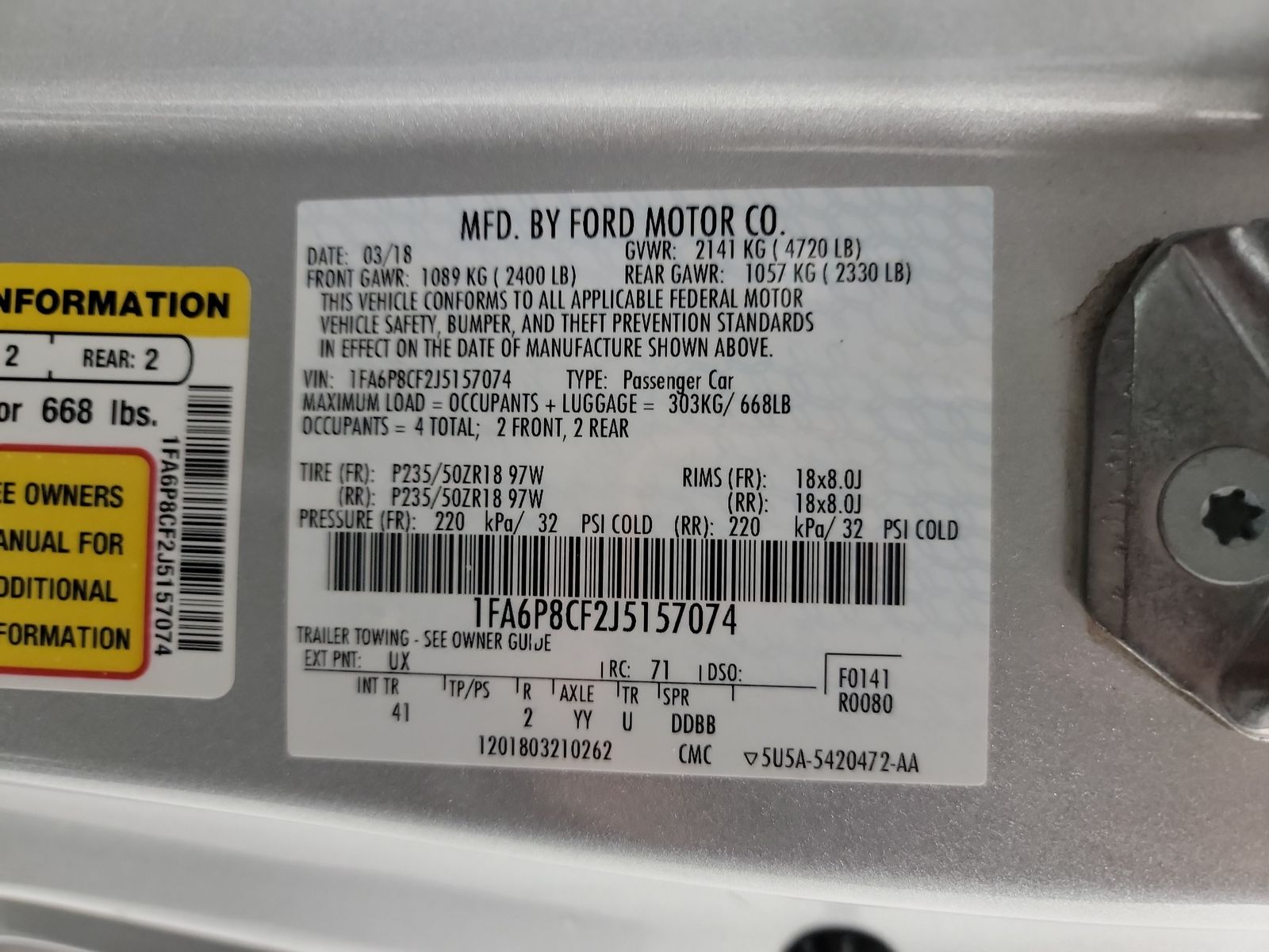 2018 Ford Mustang GT Premium RWD