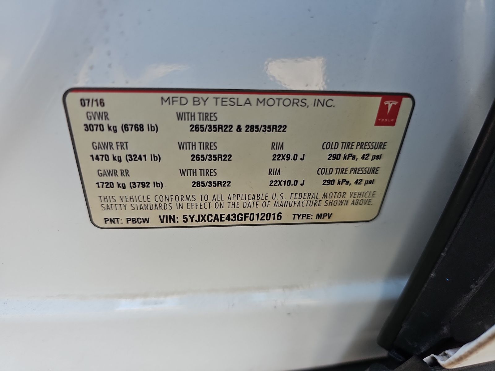 2016 Tesla Model X P90D AWD