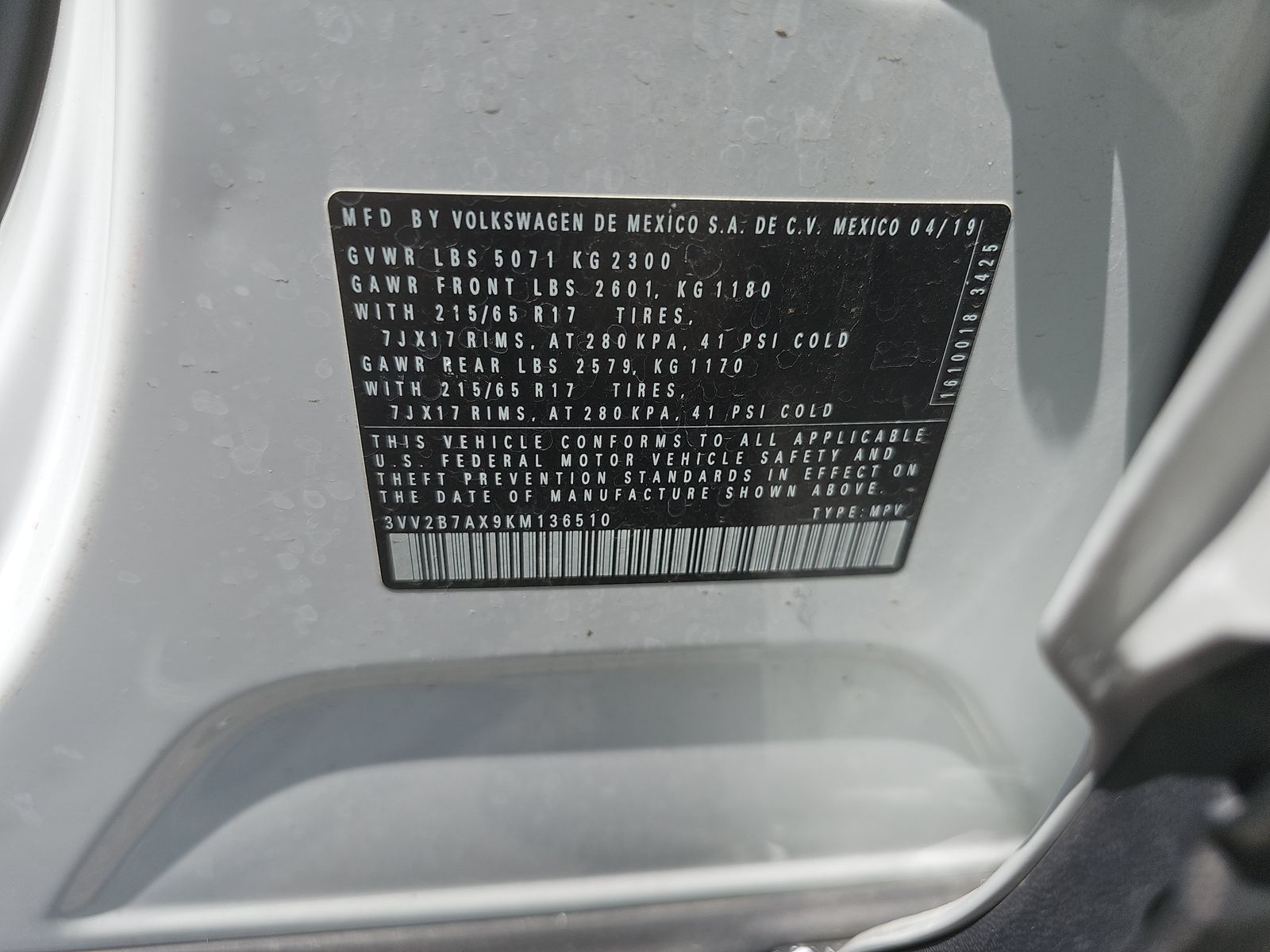 2019 Volkswagen Tiguan 2.0T SE AWD