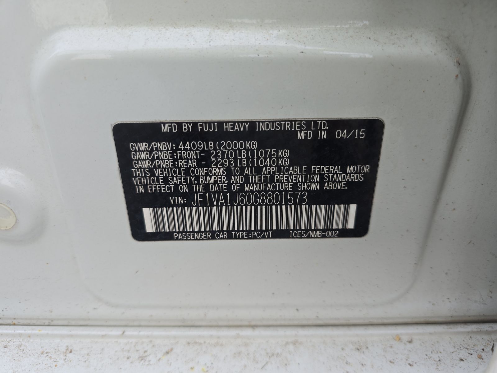 2016 Subaru WRX Limited AWD