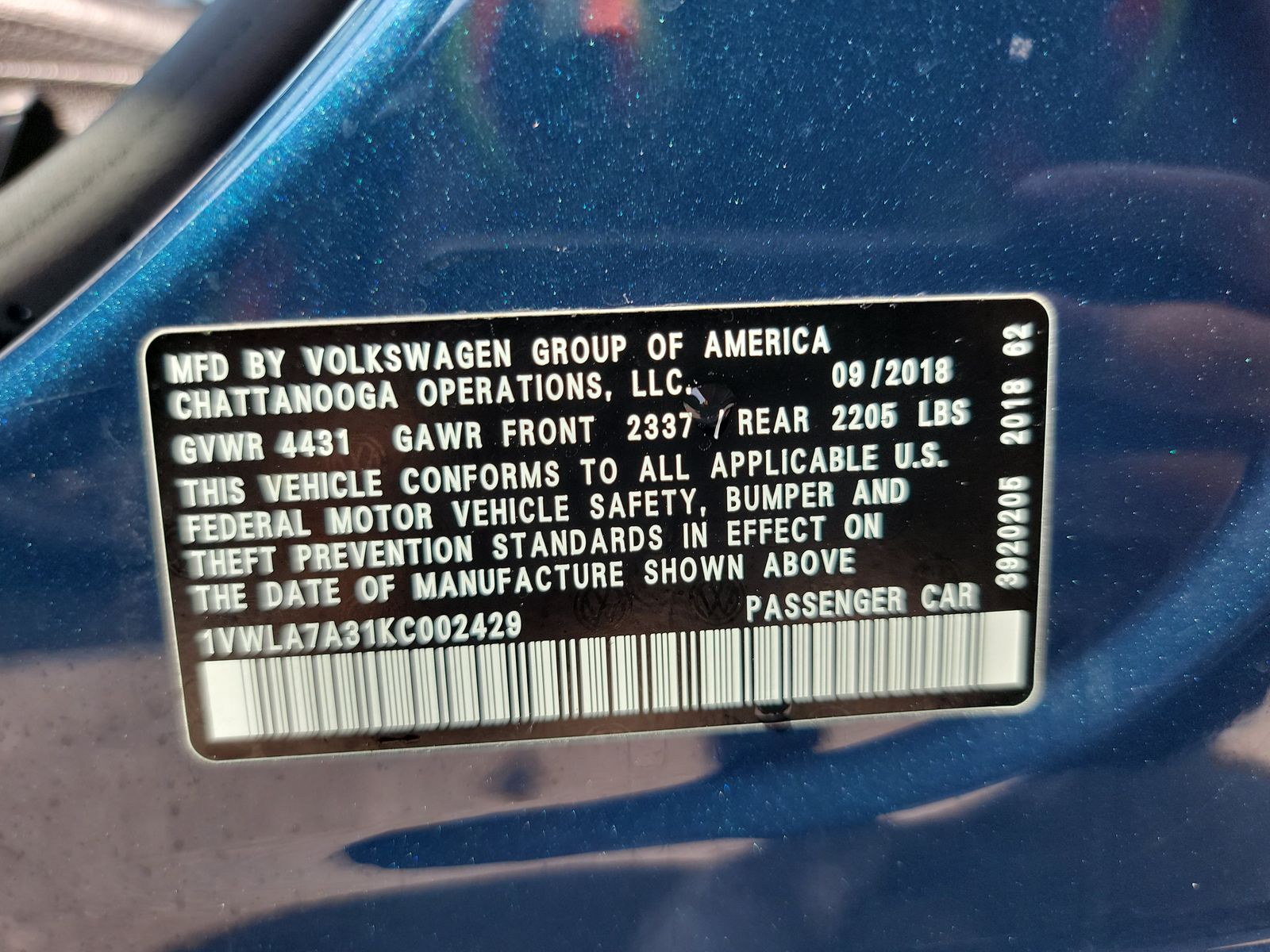 2019 Volkswagen Passat 2.0T Wolfsburg Edition FWD