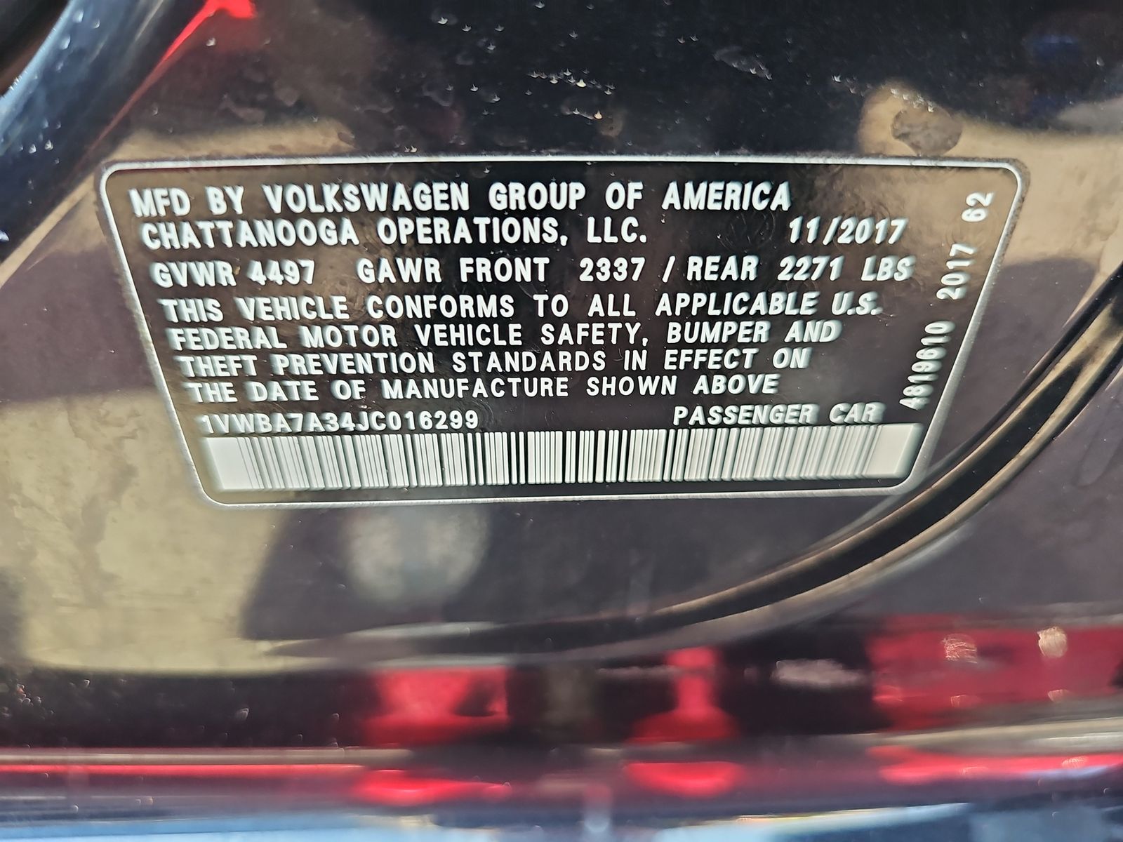 2018 Volkswagen Passat 2.0T SE FWD