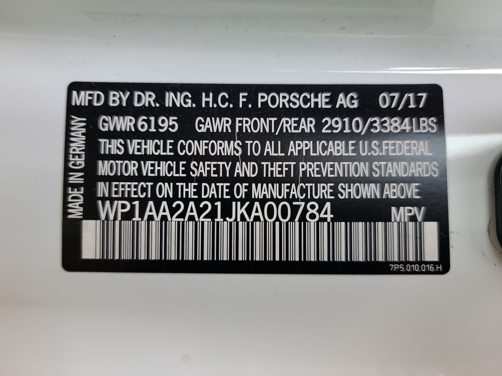 2018 Porsche Cayenne Platinum Edition AWD