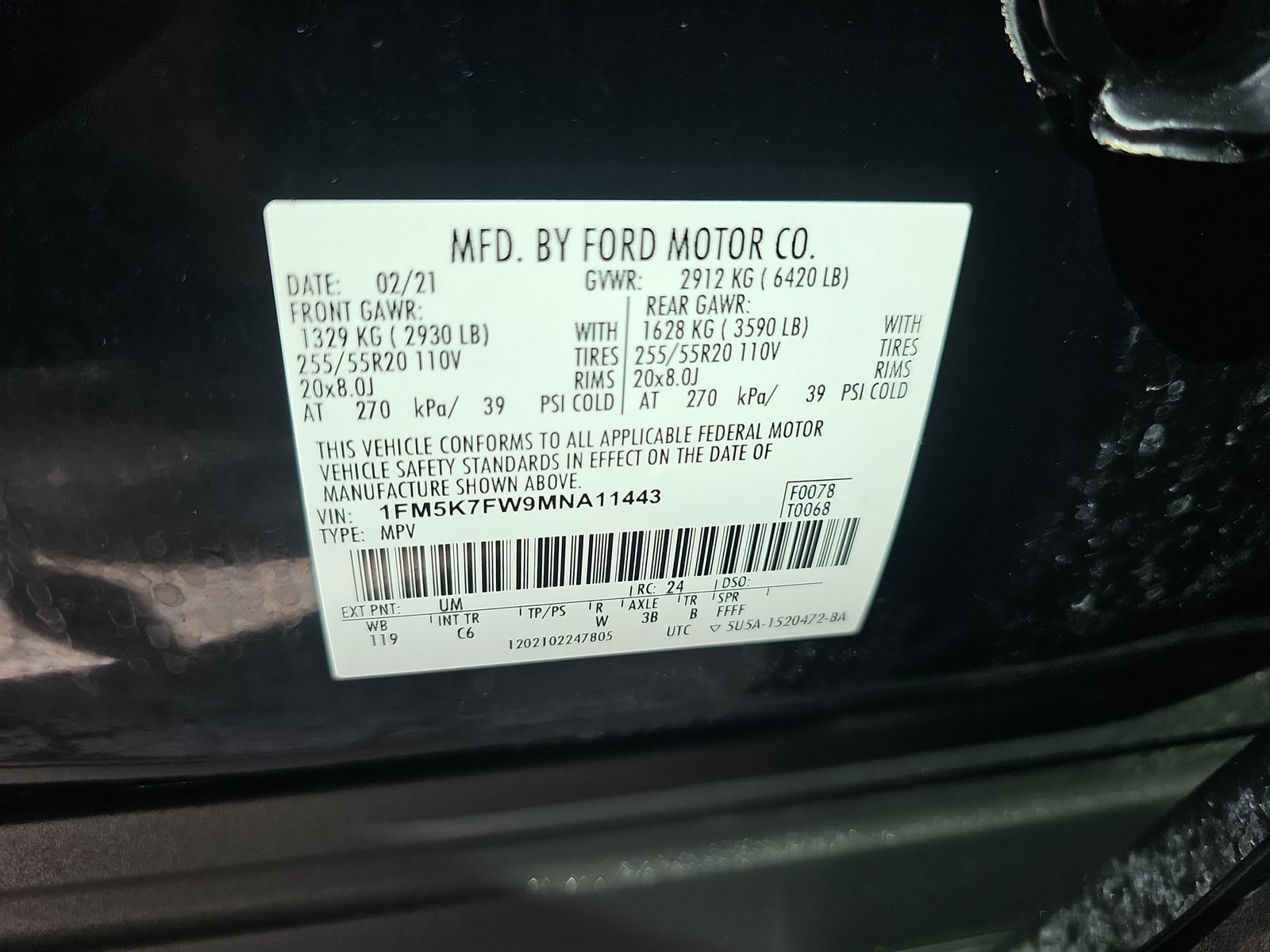 2021 Ford Explorer Hybrid Limited RWD