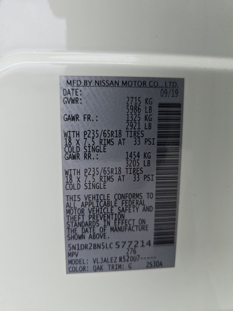 2020 Nissan Pathfinder SV FWD