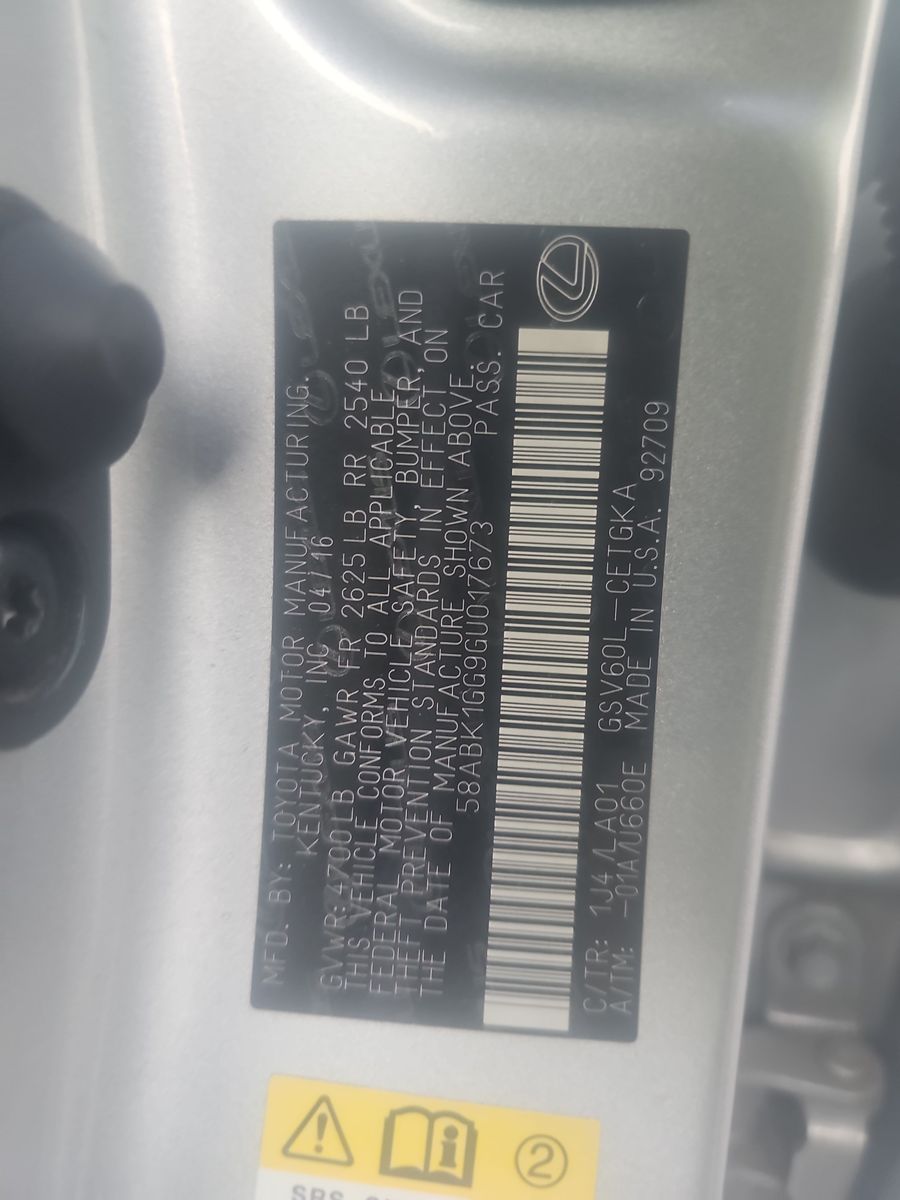 2016 Lexus ES ES 350 FWD