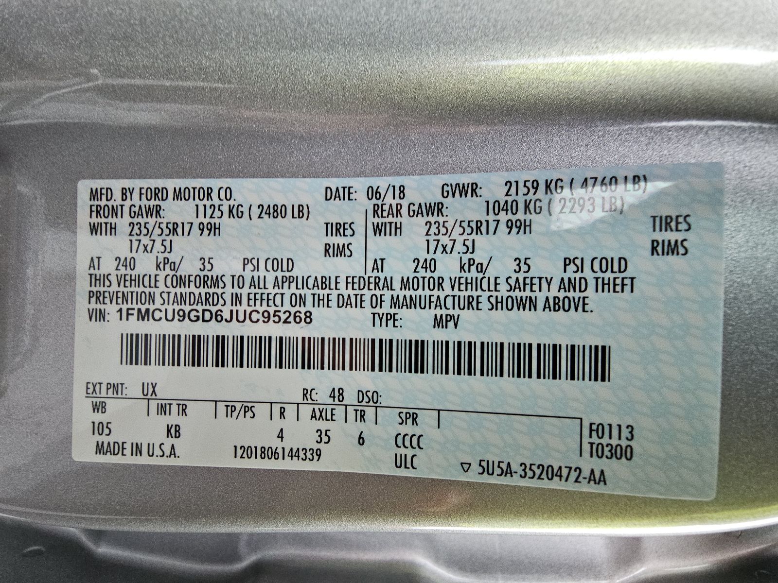 2018 Ford Escape SE AWD
