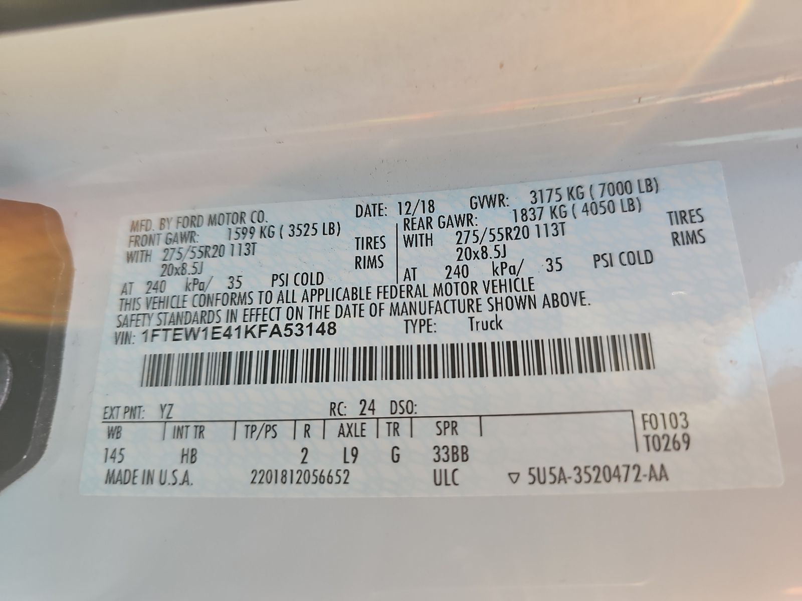 2019 Ford F-150 Lariat AWD