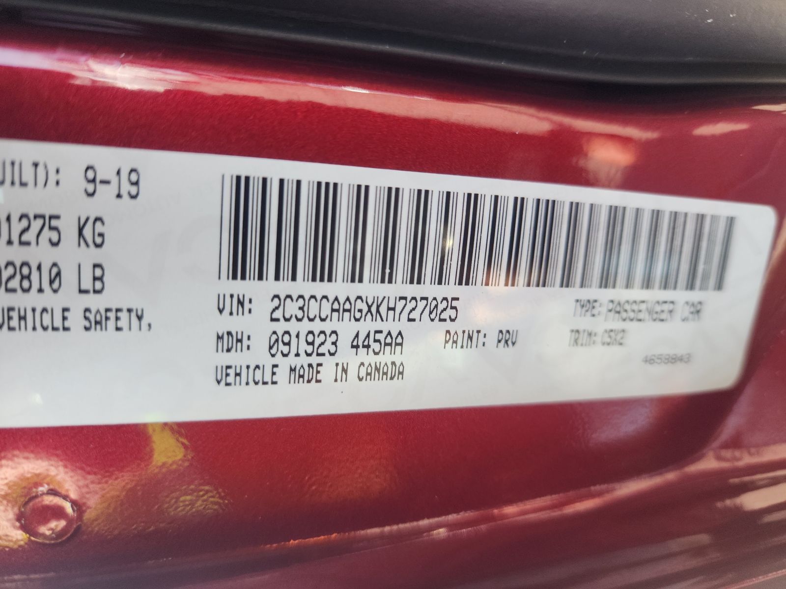 2019 Chrysler 300 Touring RWD