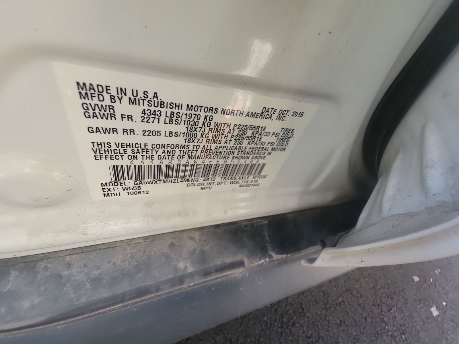 2015 Mitsubishi Outlander Sport ES AWD