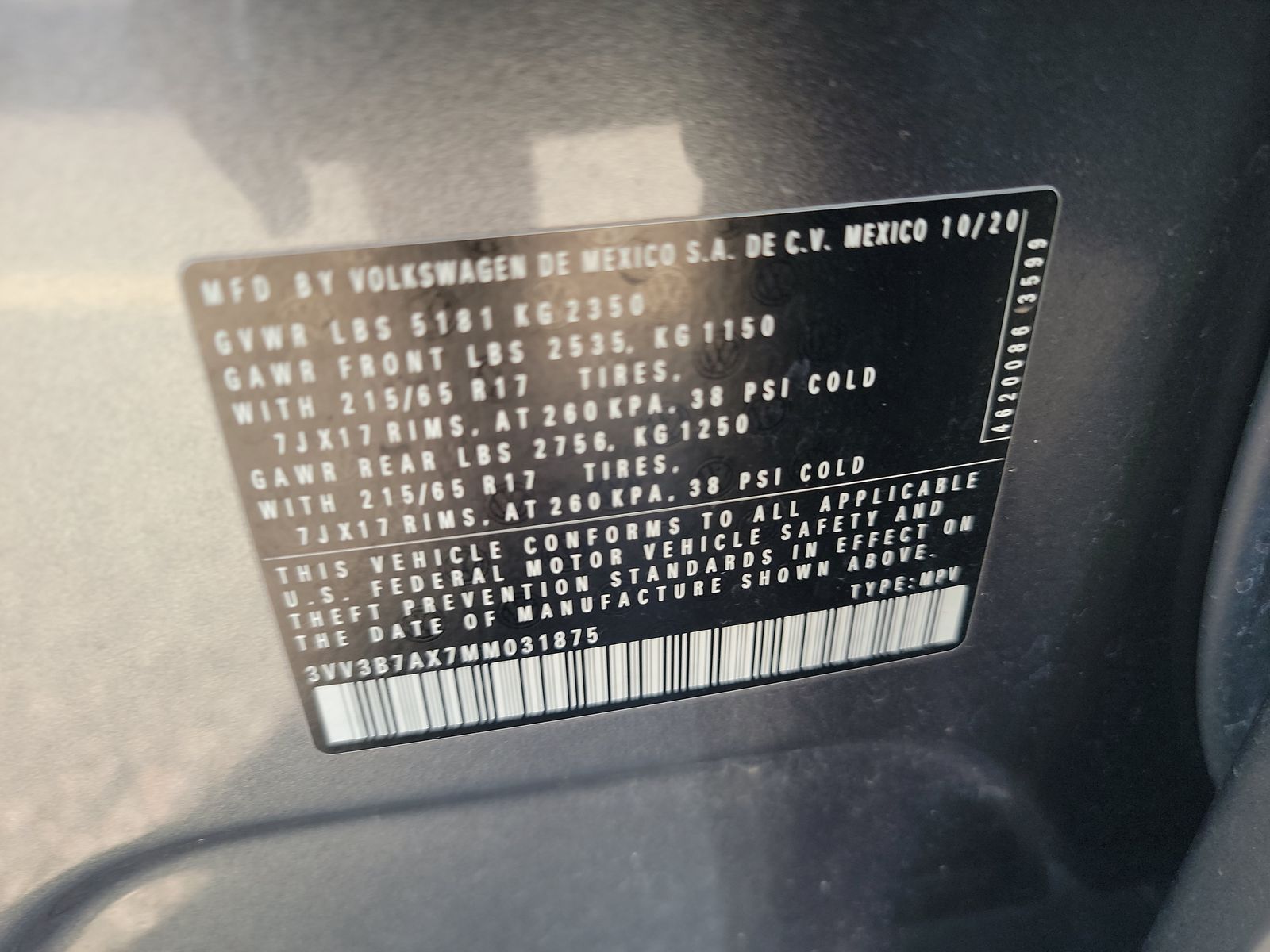 2021 Volkswagen Tiguan 2.0T SE FWD