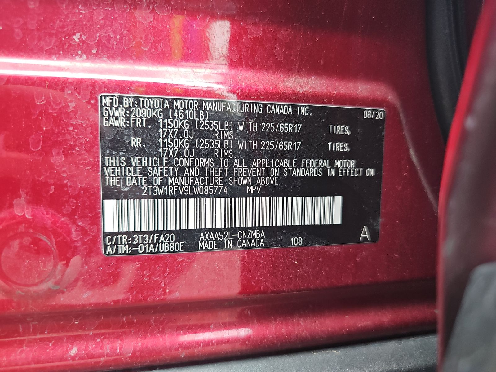 2020 Toyota RAV4 XLE FWD