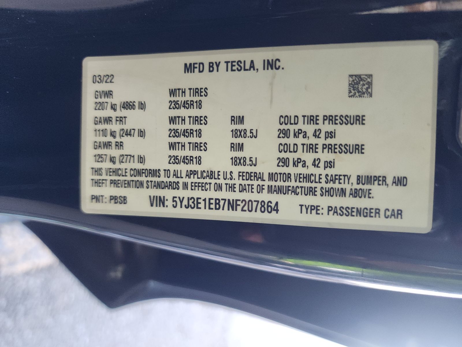 2022 Tesla Model 3 Long Range AWD