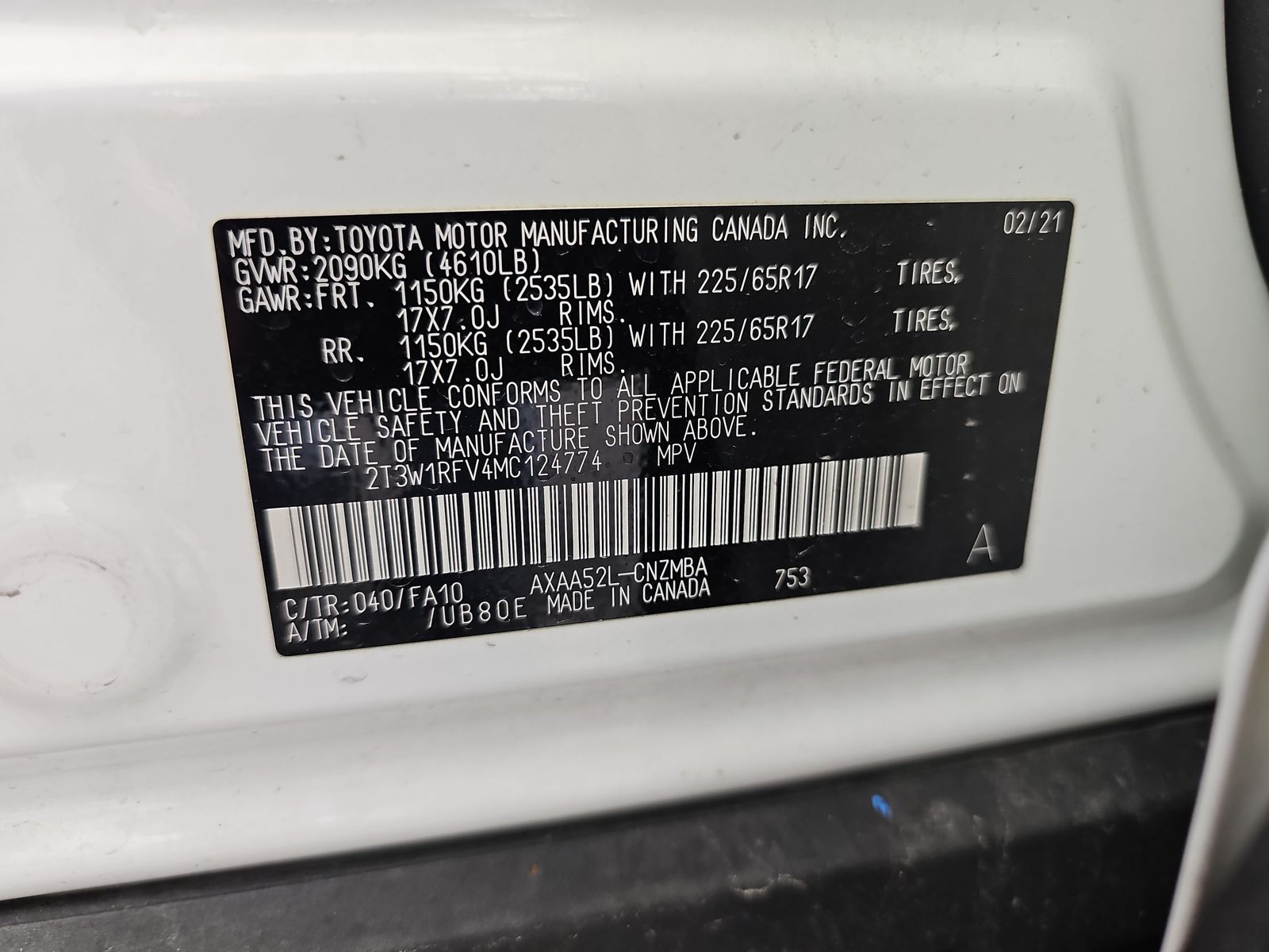 2021 Toyota RAV4 XLE FWD