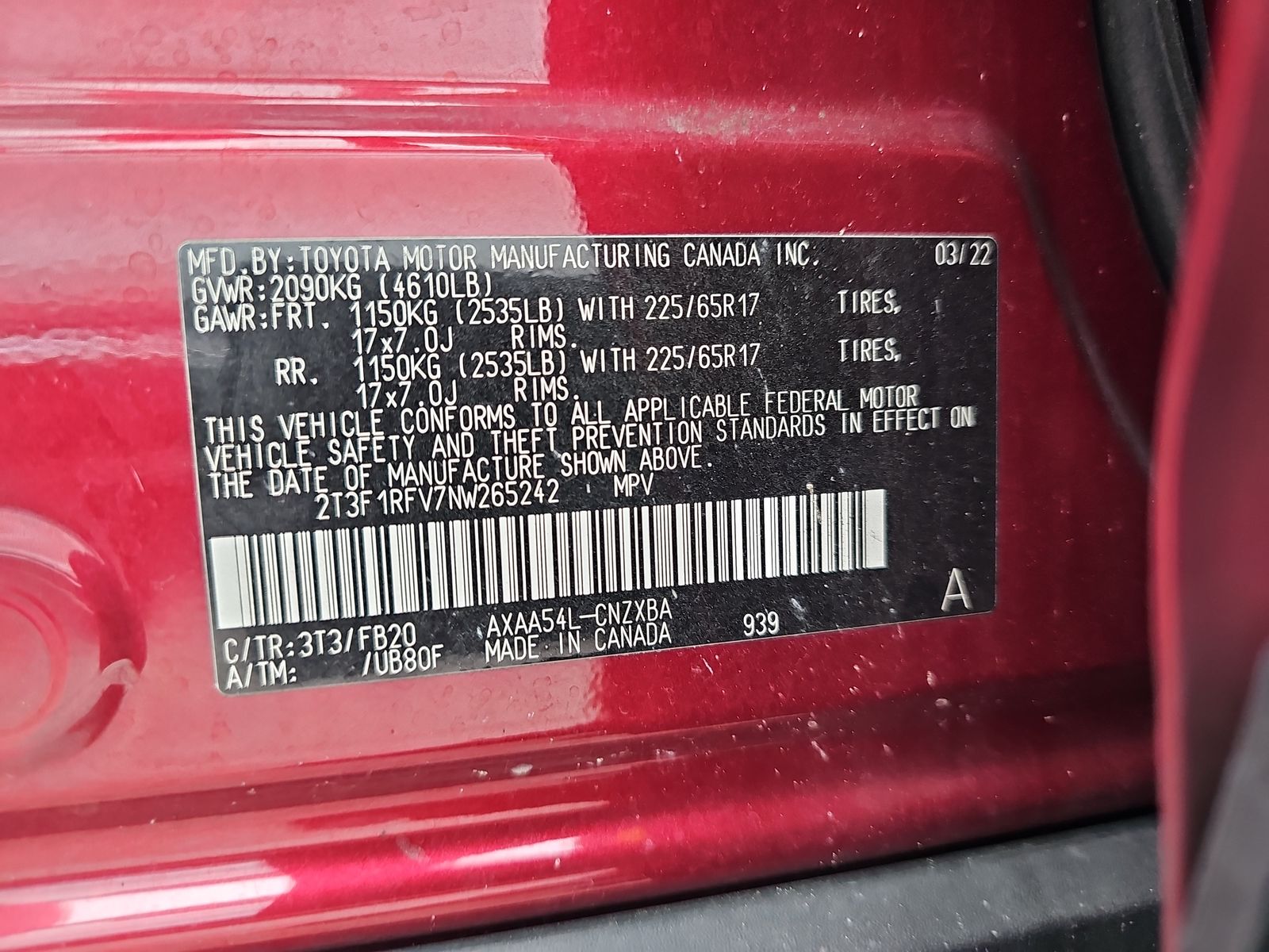 2022 Toyota RAV4 LE AWD