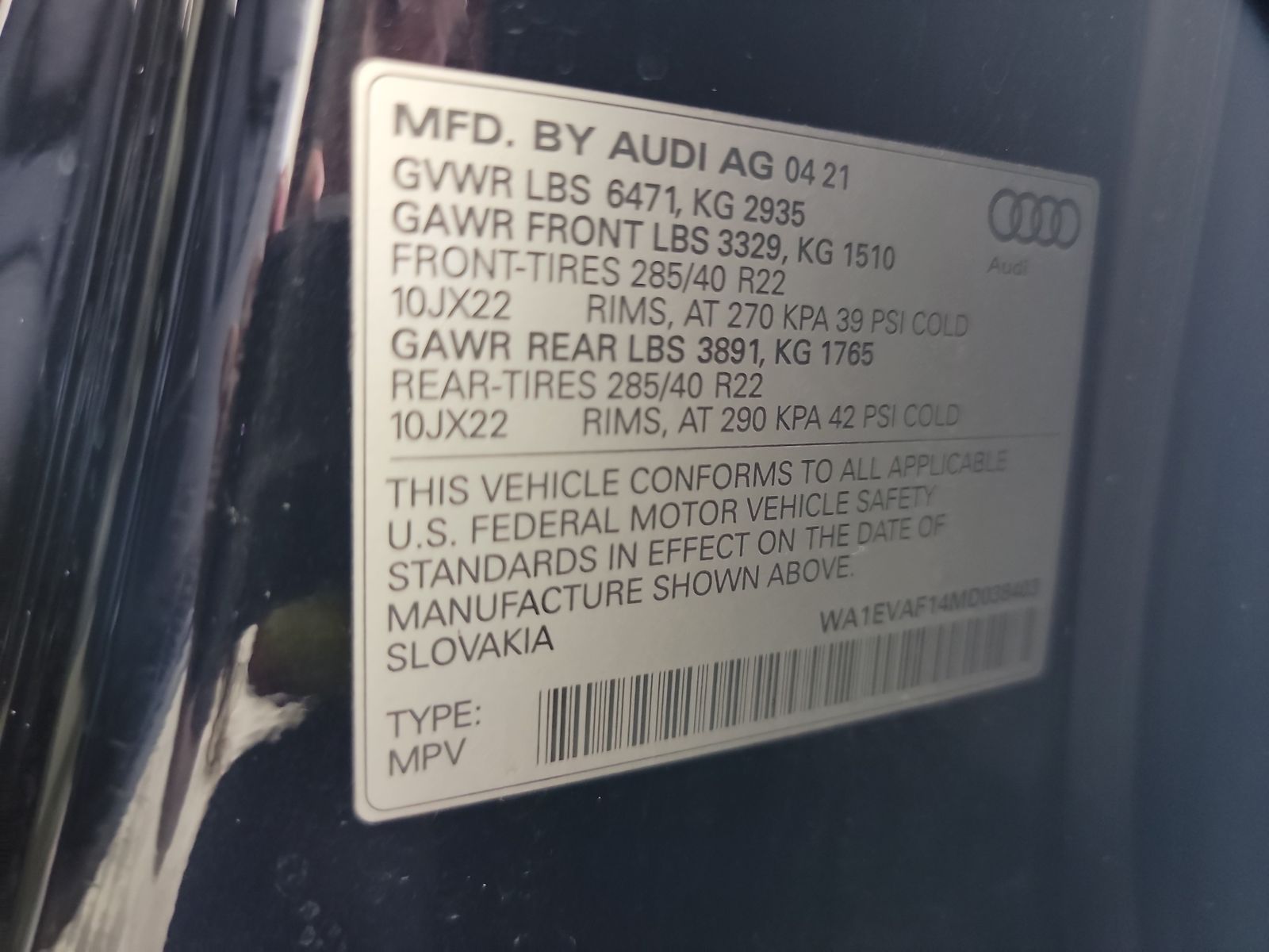 2021 Audi Q8 Premium Plus AWD