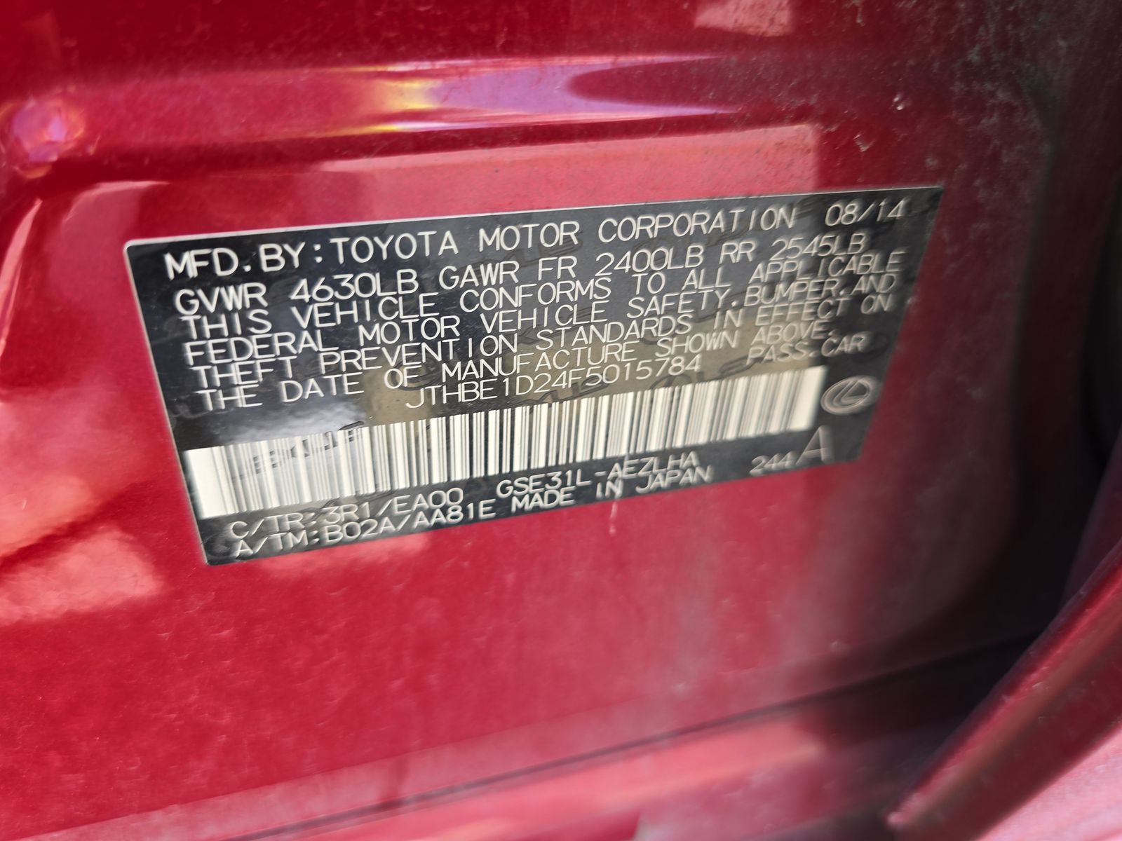 2015 Lexus IS IS 350 RWD