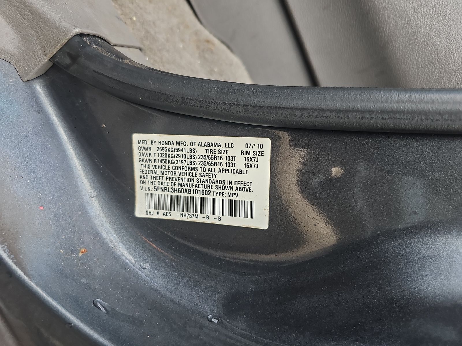 2010 Honda Odyssey EX-L FWD