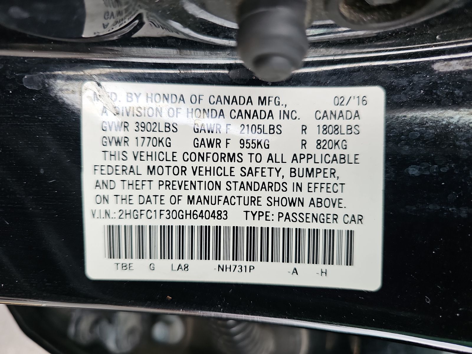 2016 Honda Civic EX-T FWD