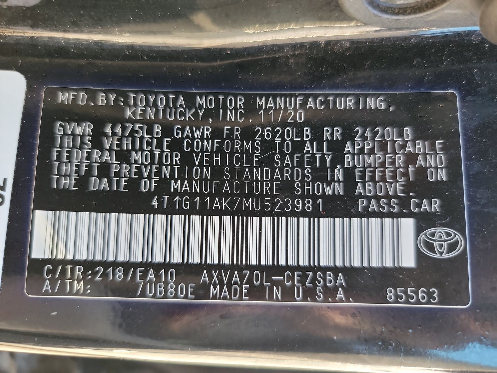 2021 Toyota Camry SE FWD