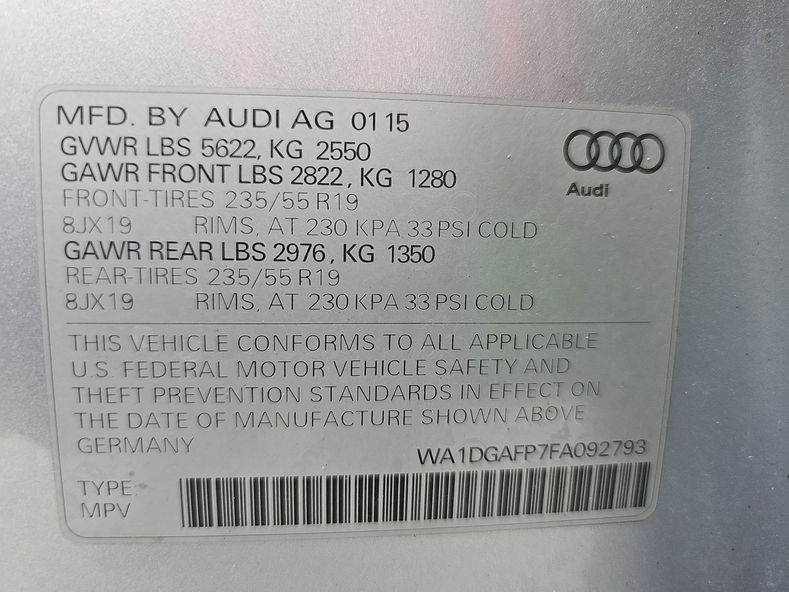 2015 Audi Q5 3.0T Premium Plus AWD