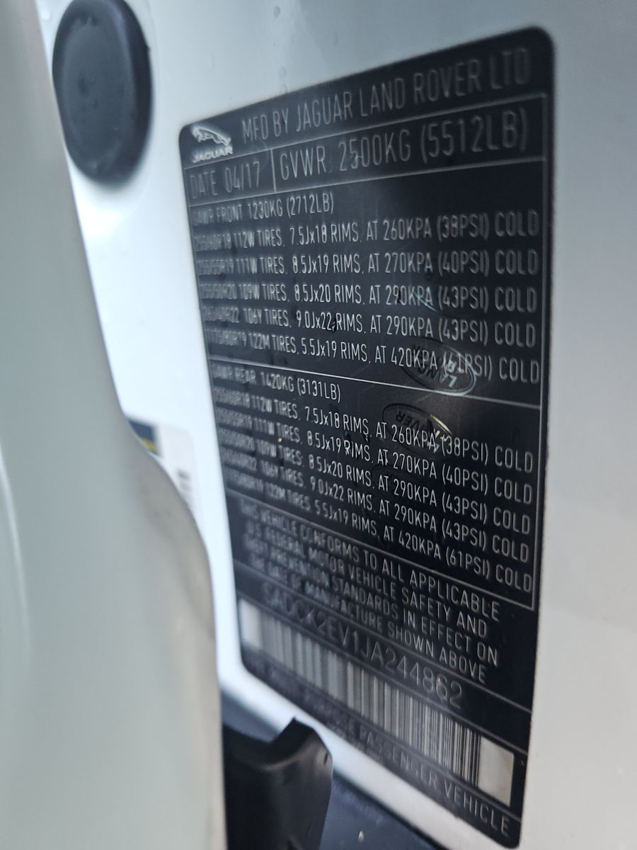 2018 Jaguar F-PACE 35t Prestige AWD