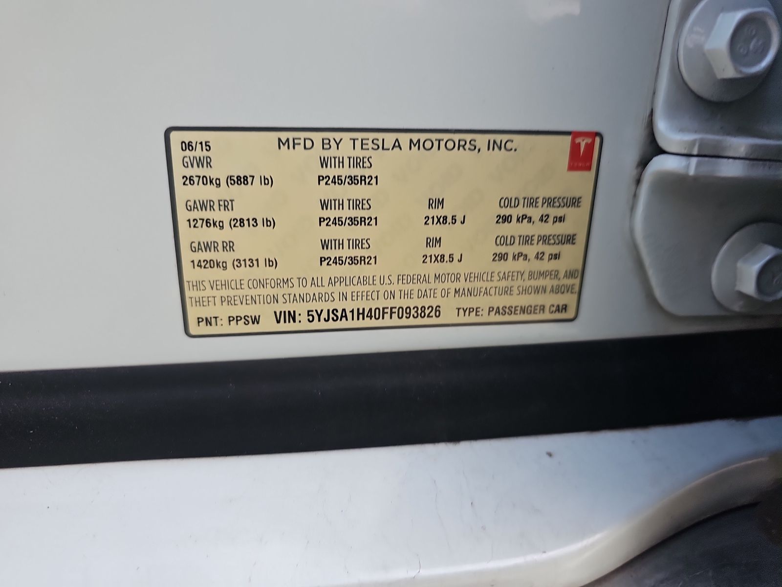 2015 Tesla Model S P85D AWD