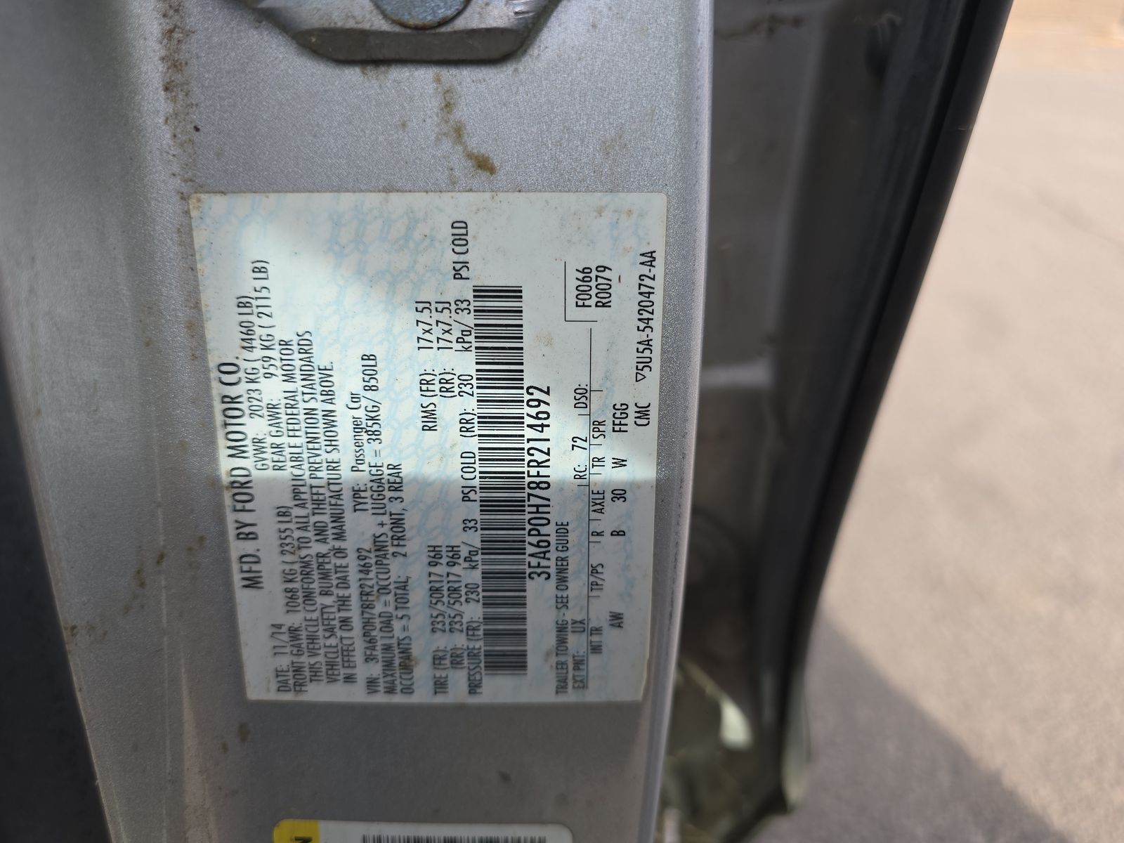 2015 Ford Fusion SE FWD
