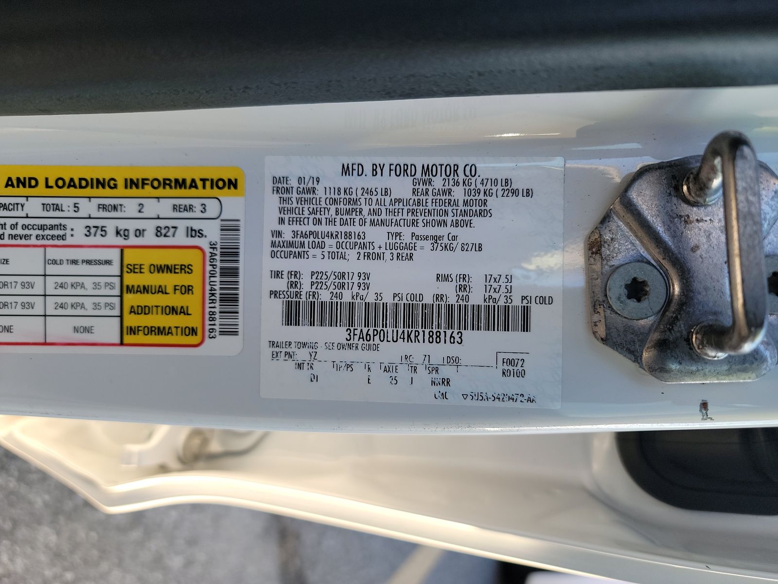 2019 Ford Fusion Hybrid SE FWD