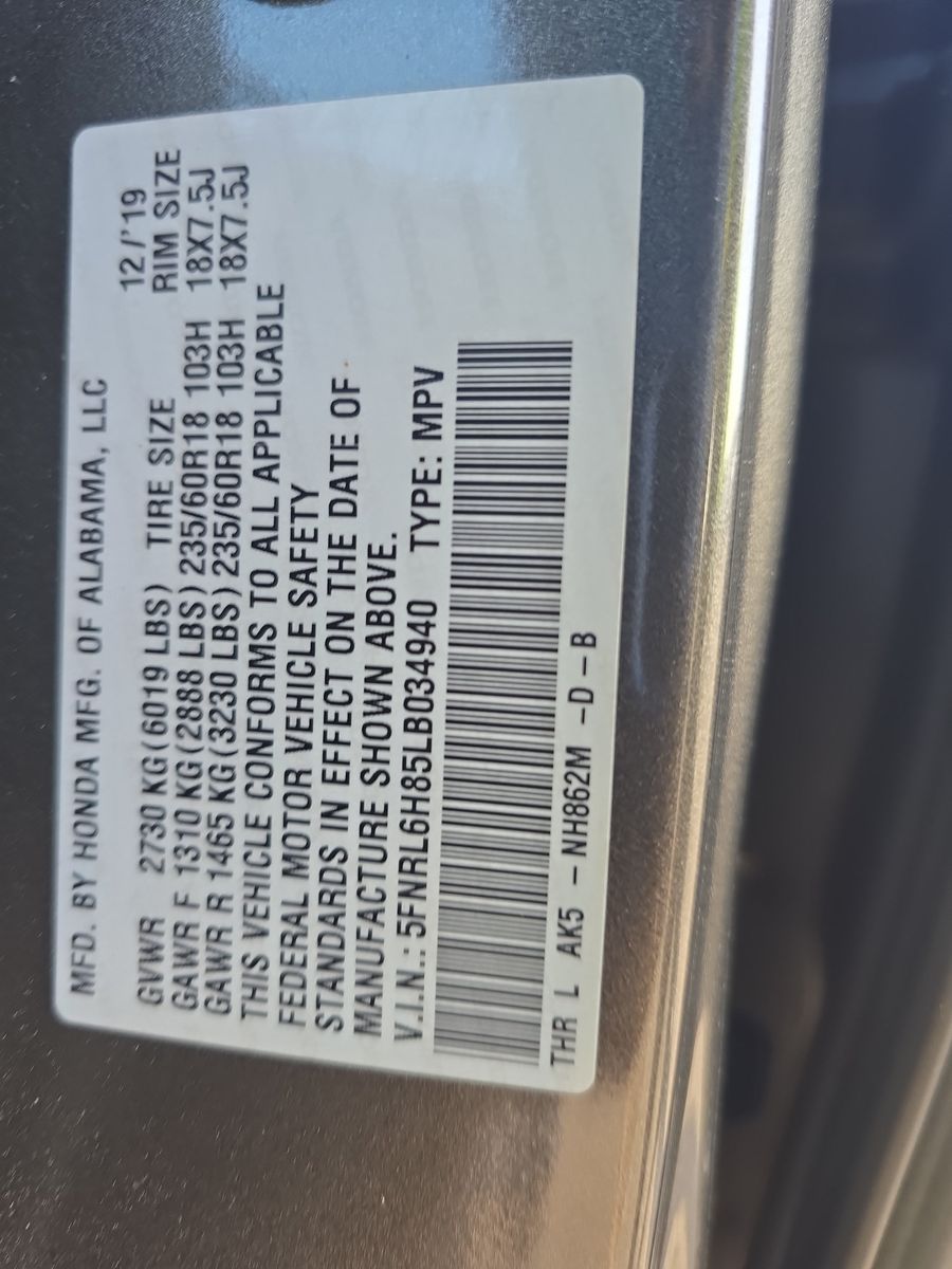 2020 Honda Odyssey Touring FWD