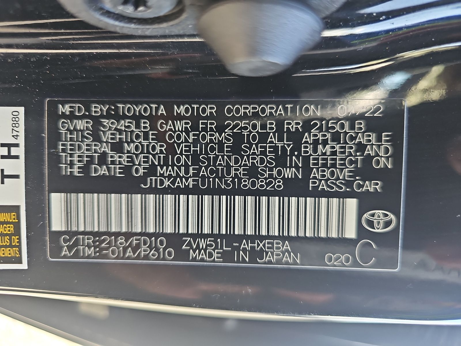 2022 Toyota Prius LE FWD