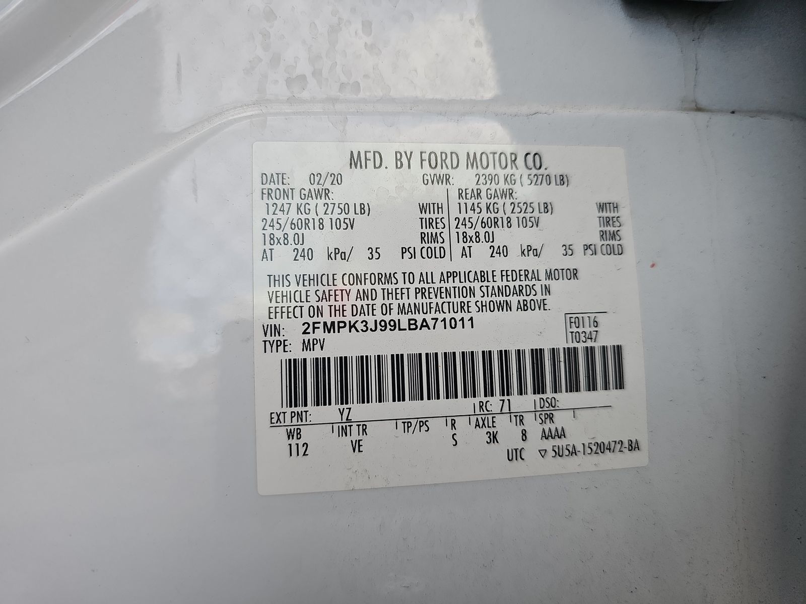 2020 Ford Edge SEL FWD