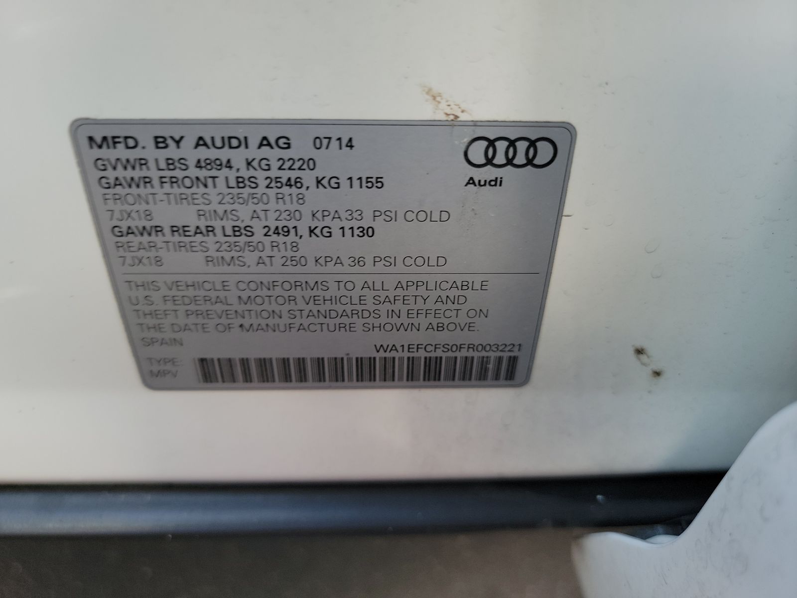 2015 Audi Q3 2.0T Premium Plus AWD