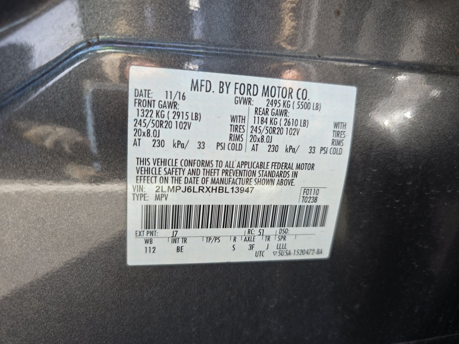 2017 Lincoln MKX Reserve FWD