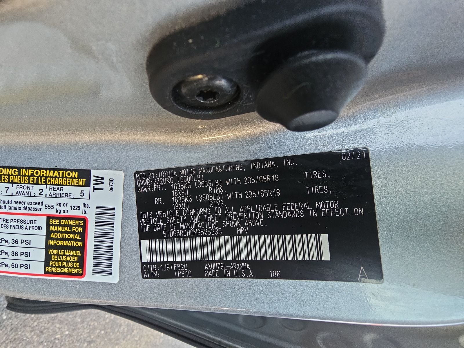 2021 Toyota Highlander Hybrid XLE AWD