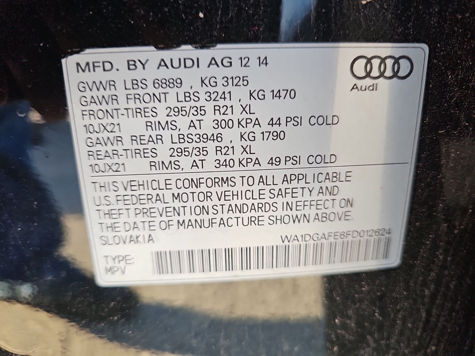 2015 Audi Q7 3.0T S line Prestige AWD