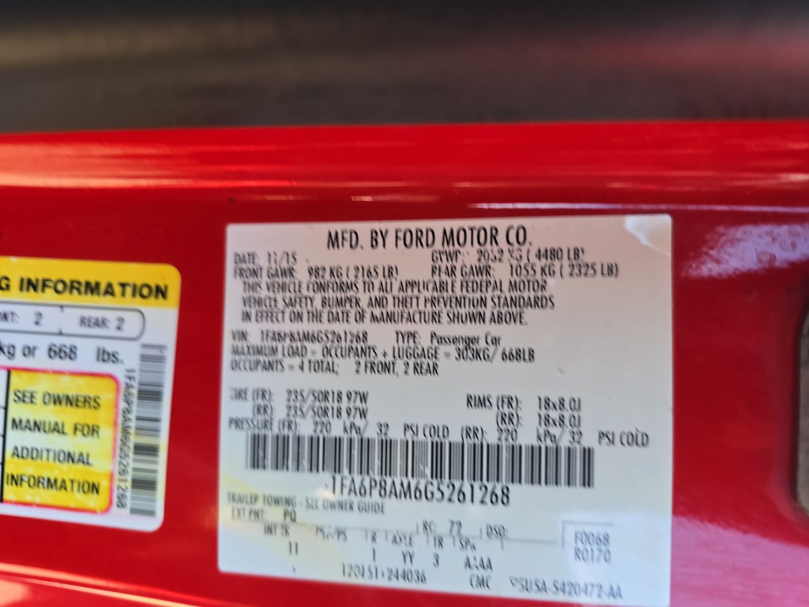 2016 Ford Mustang V6 RWD