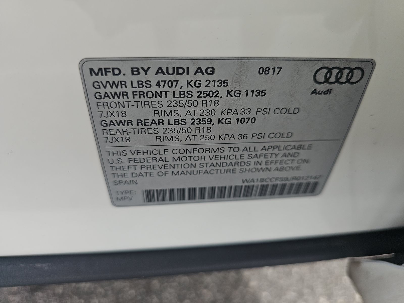 2018 Audi Q3 2.0T Premium FWD