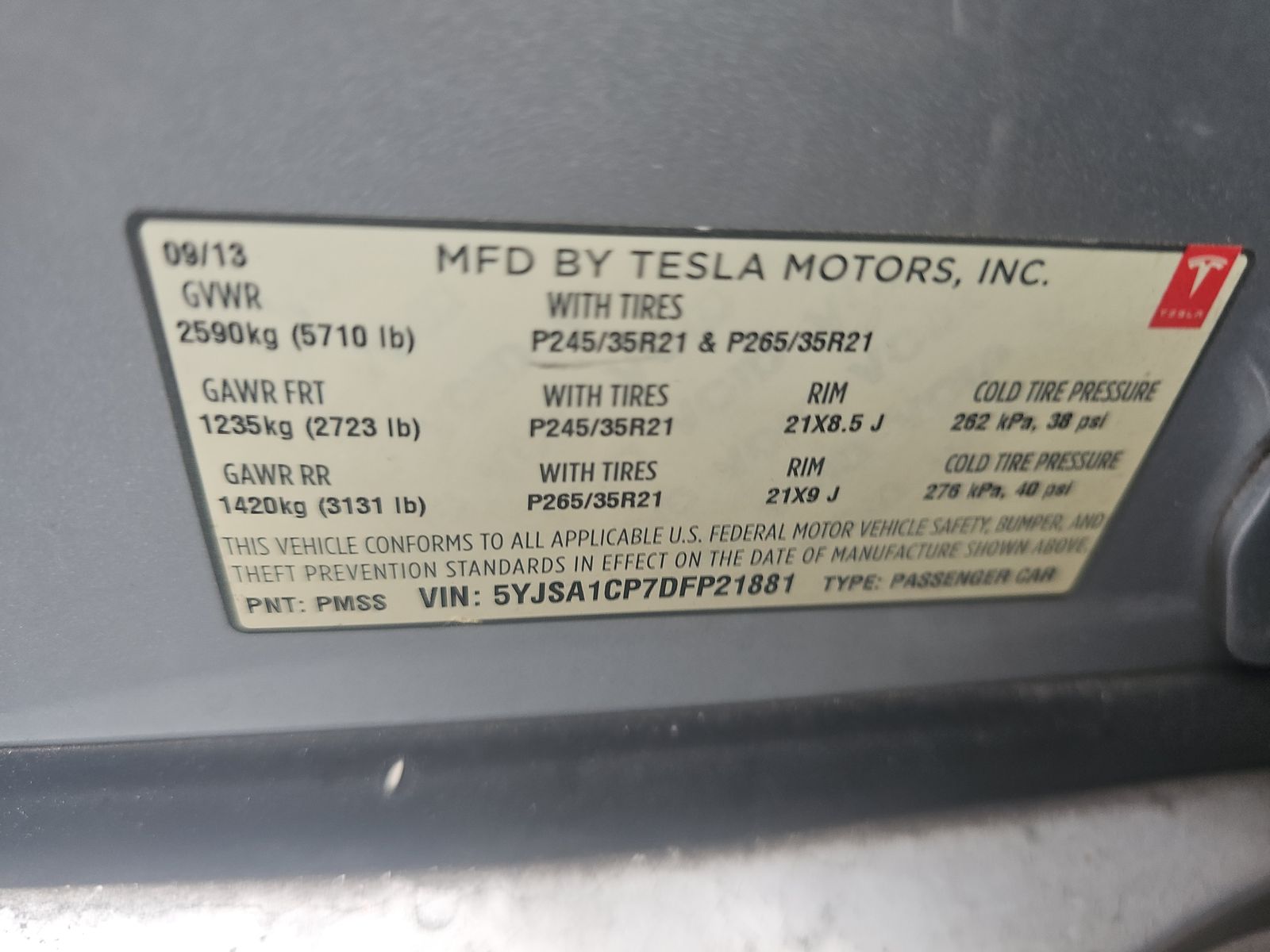 2013 Tesla Model S Performance RWD