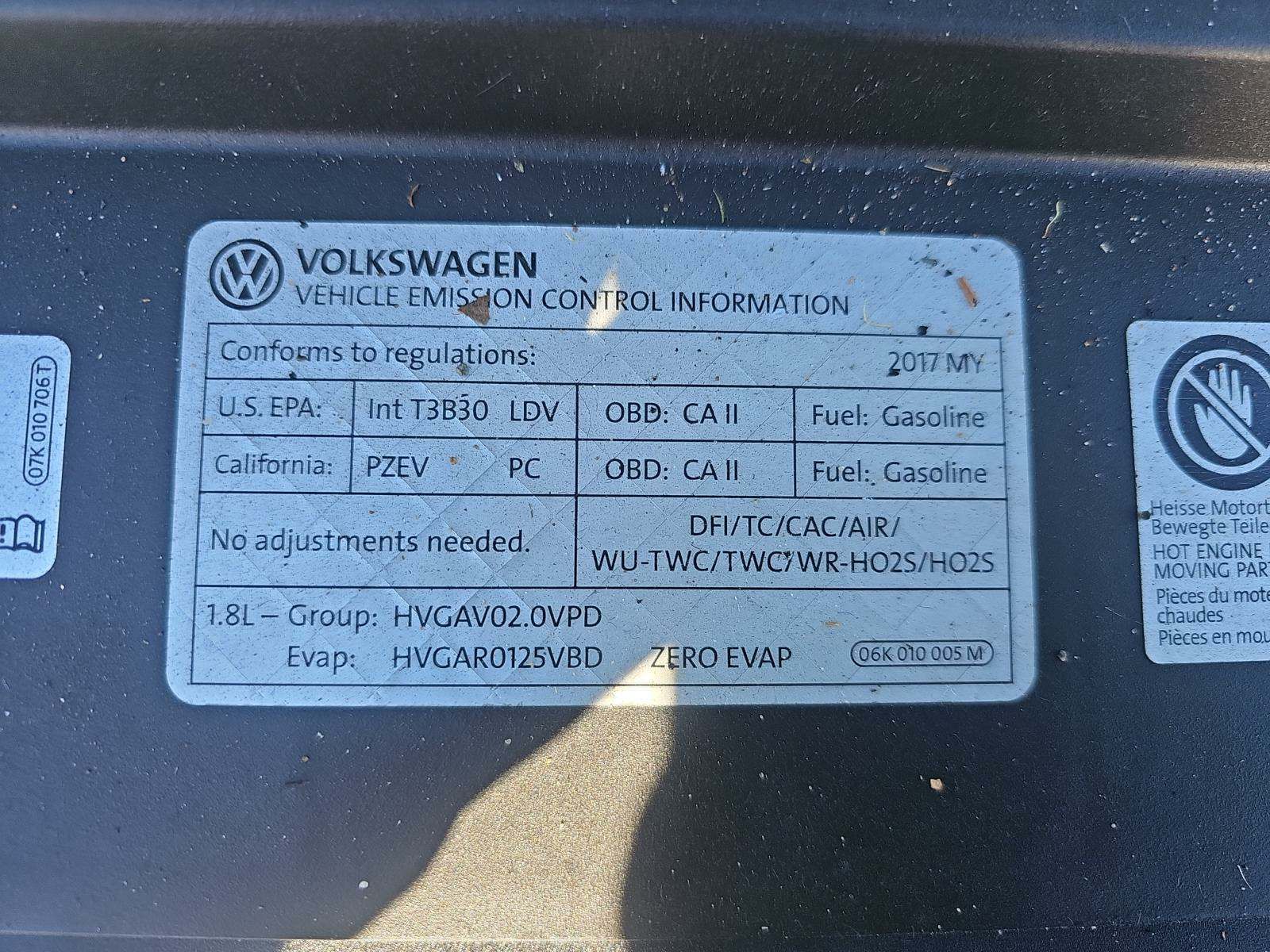 2017 Volkswagen Passat 1.8T S FWD