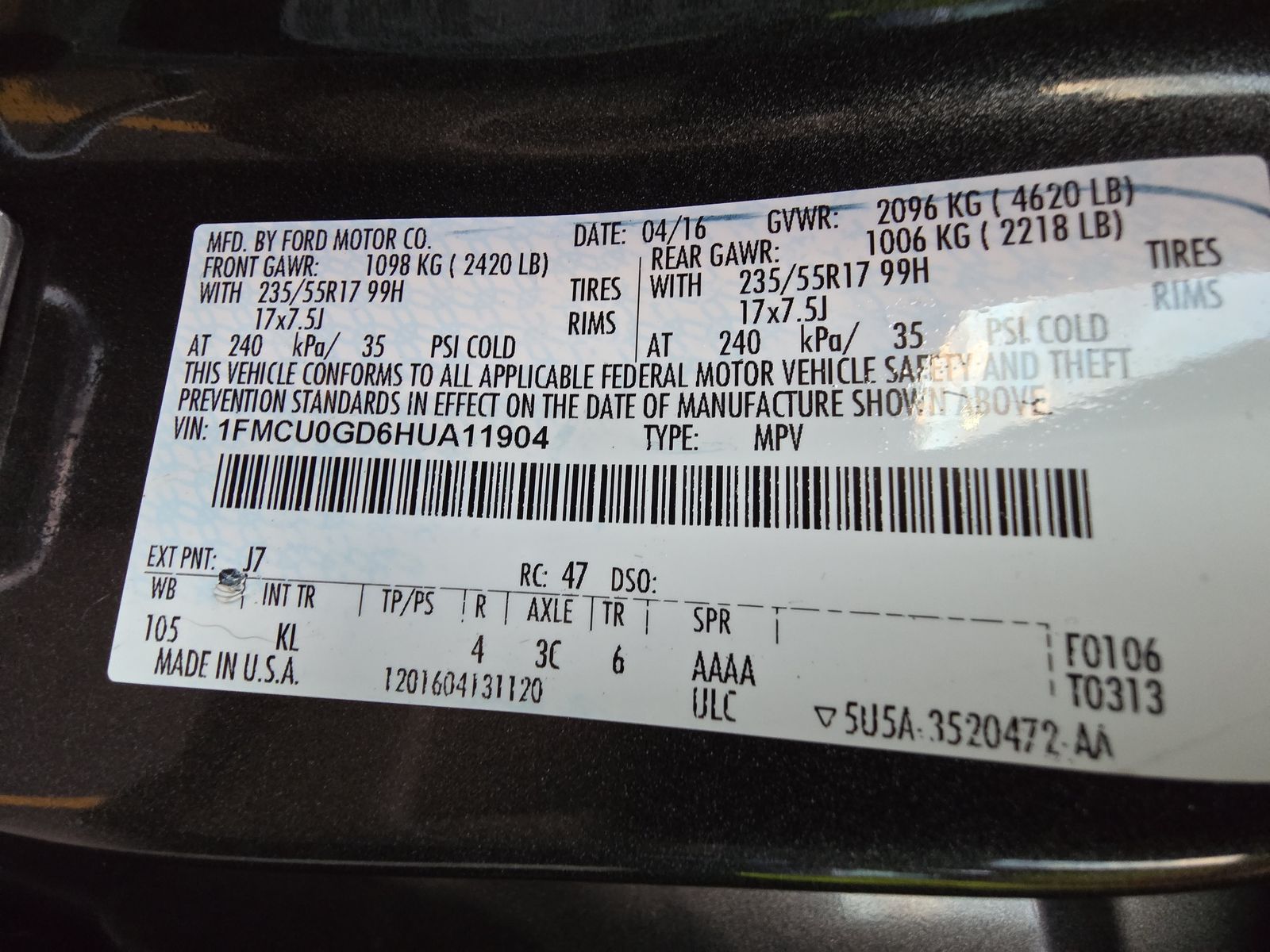 2017 Ford Escape SE FWD